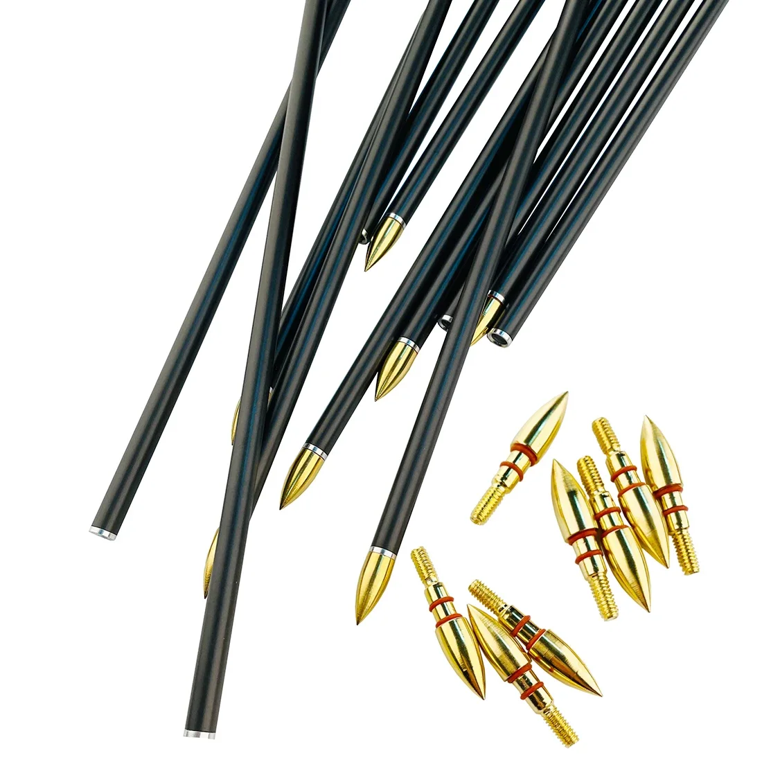 Flechas de carbono puro para caza, flechas de tiro rápido a caballo, arco recurvo de Spine300-1000, id6.2 mm, 12 piezas - imagen 5