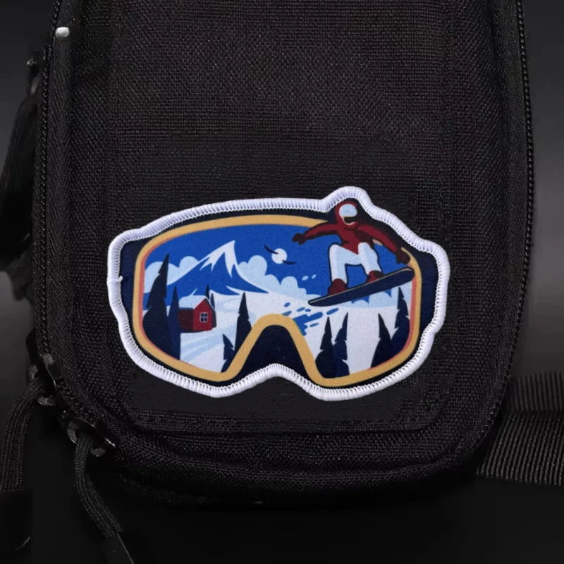 Parche "gafas de esquí", insignia de moral militar, impresión de gancho y bucle, mochila, accesorios de decoración de ropa, pegatinas, brazalete
