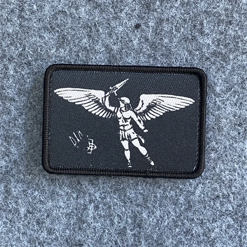 Parches estampados de espada de Ángel, insignias de moral táctica divertidas, brazaletes de gancho y bucle, mochila, ropa, pegatinas decorativas - imagen 3