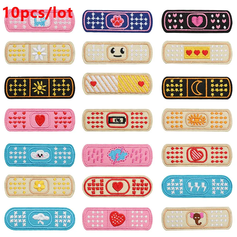 10 unids/lote de parches termoadhesivos de dibujos animados para ropa, parches bordados en ropa, mochila, sombrero - imagen 2