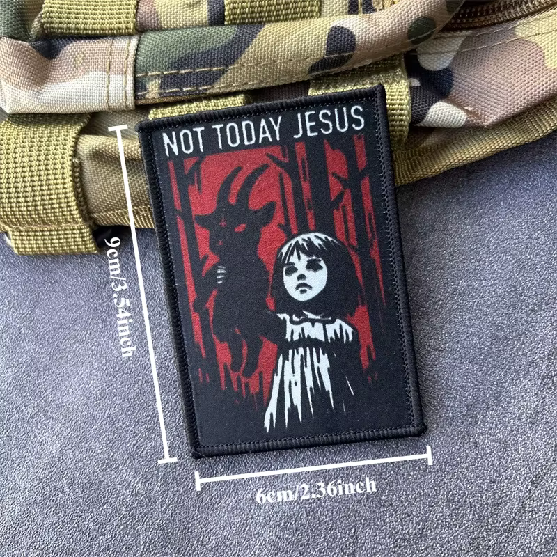 Parche táctico impreso No Hoy Jesús – Insignia moral con velcro - imagen 3
