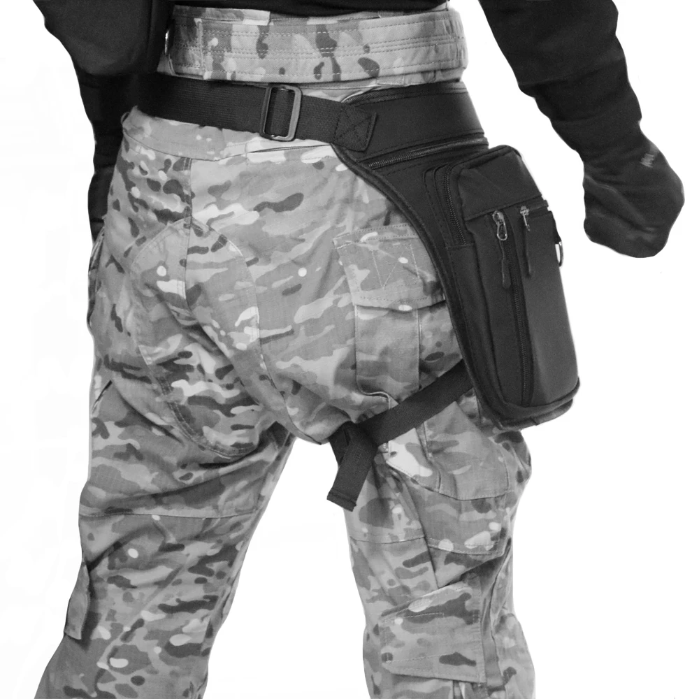 Bolsa para el muslo de cintura de Color sólido para hombre con diseño de correa desmontable, bolsa deportiva multifuncional con diseño de cremallera impermeable, para exteriores - imagen 4