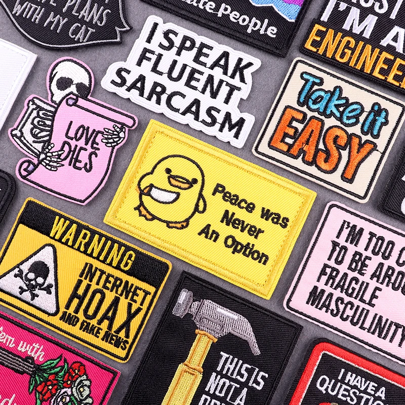 Parche Punk de Hip Hop, parches para planchar para ropa, letras, copywriting, parches bordados en ropa, parche de costura para insignia de ropa - imagen 2