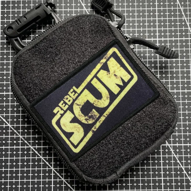 Parche de escoria rebelde, insignia de moral táctica militar, mochila con gancho y bucle estampado, accesorio decorativo para ropa, brazalete adhesivo - imagen 2