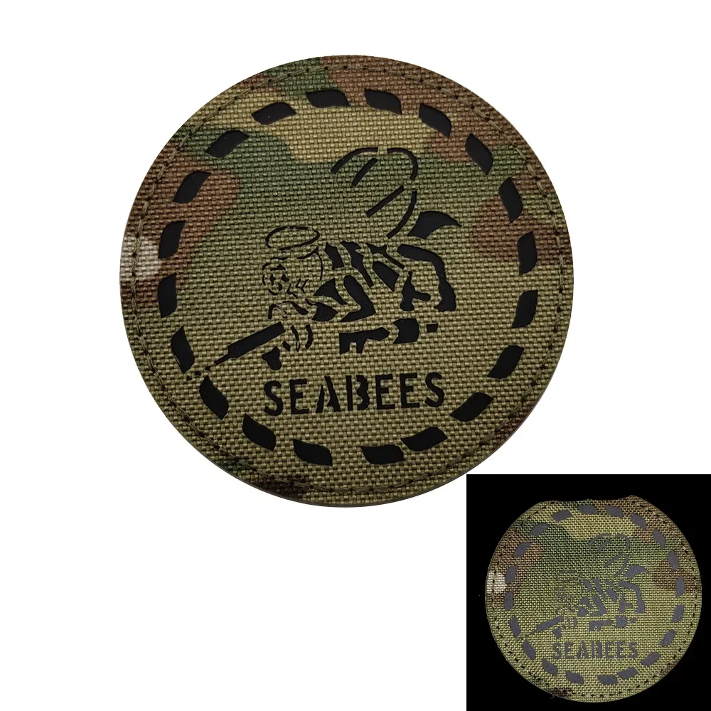Seabees Squad parches de gancho bordados reflectantes, emblema de abeja, accesorios tácticos de aviación, insignia de moral, pegatina de mochila - imagen 5
