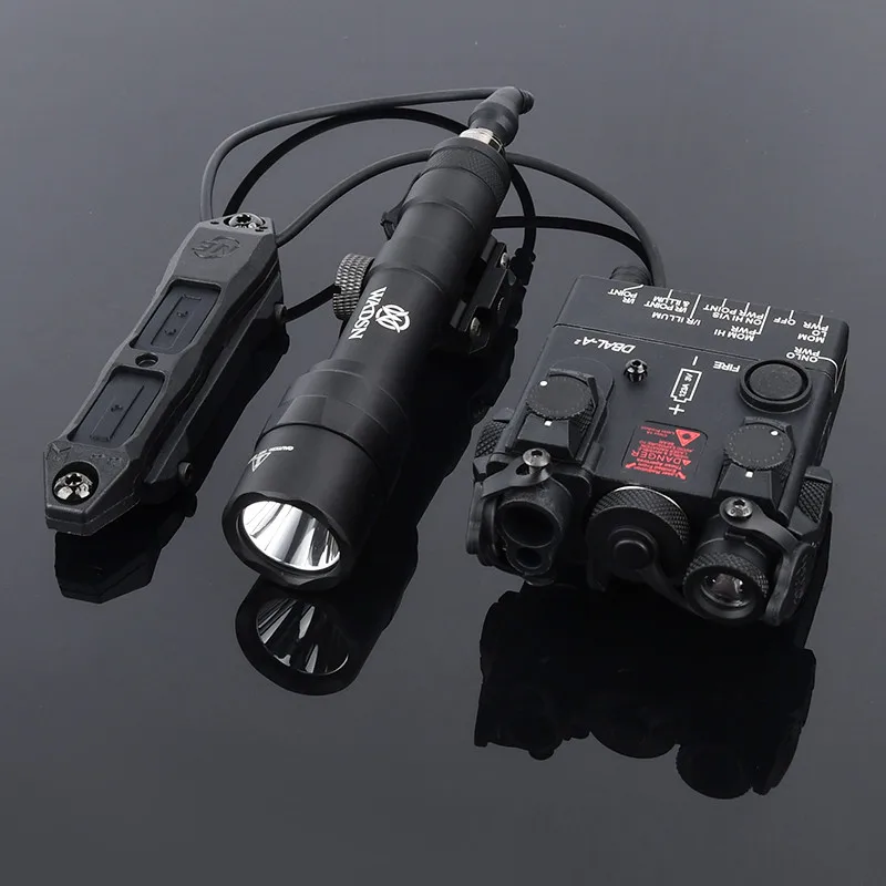 WADSN-DBAL-A2 táctico láser de punto rojo, verde, azul, M300A, juego de luz de explorador de caza, DBAL A2, linterna LED blanca con interruptor de presión - imagen 3