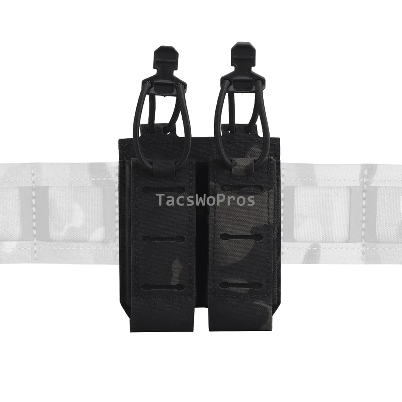 Bolsas para revistas de pistolas Airsoft, sistema MOLLE, bolsa táctica doble Mag de 9mm para tiro al aire libre, herramientas de caza, bolsa portadora - imagen 4