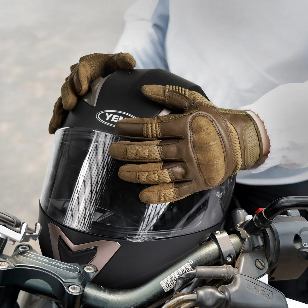 Guantes táctiles de dedo completo para motocicleta, equipo de protección de cuero PU para Motocross, carreras, motociclista, Enduro, hombres y mujeres - imagen 2