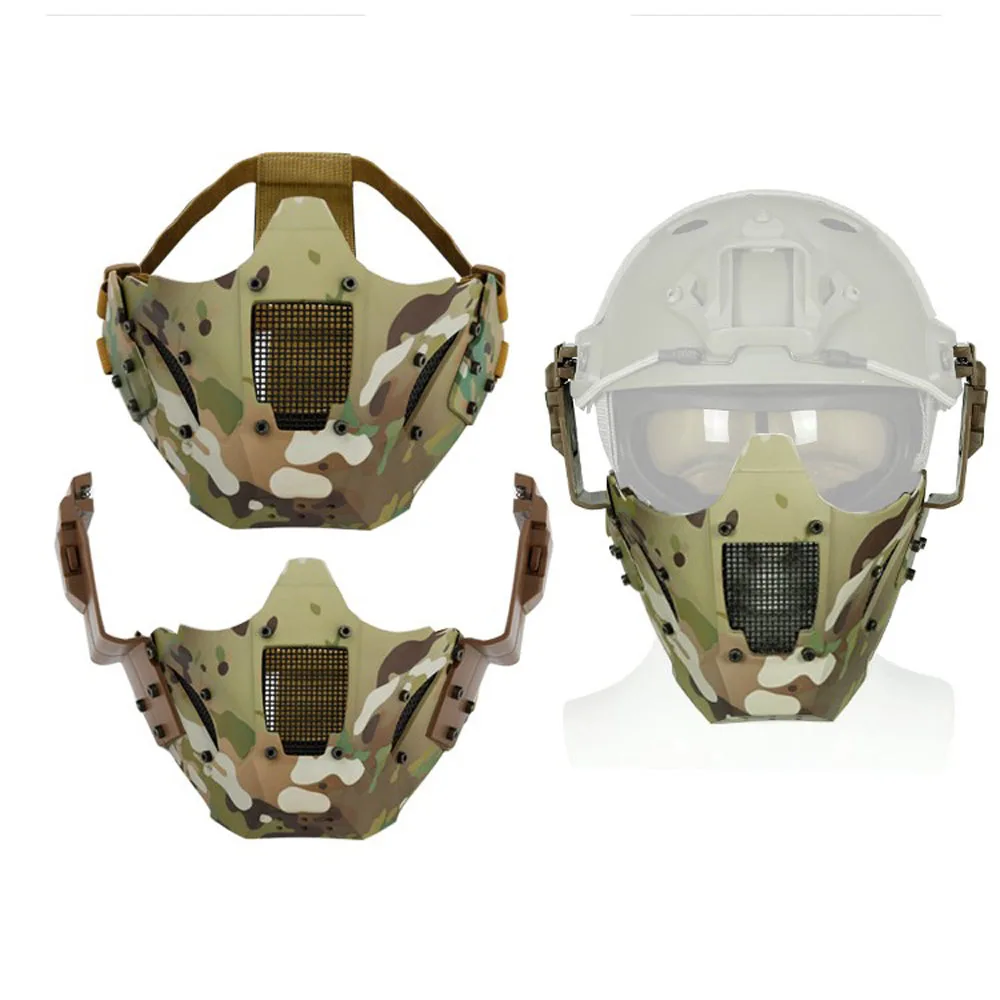 Máscara táctica de media cara para Paintball, Máscara protectora de malla para Airsoft - imagen 5