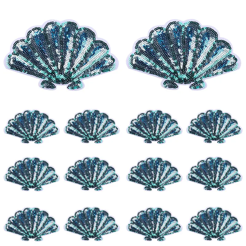 Parche bordado de sirena de lentejuelas DIY, accesorios decorativos de dibujos animados, apliques de costura para ropa, Jeans, 10 unids/lote - imagen 3