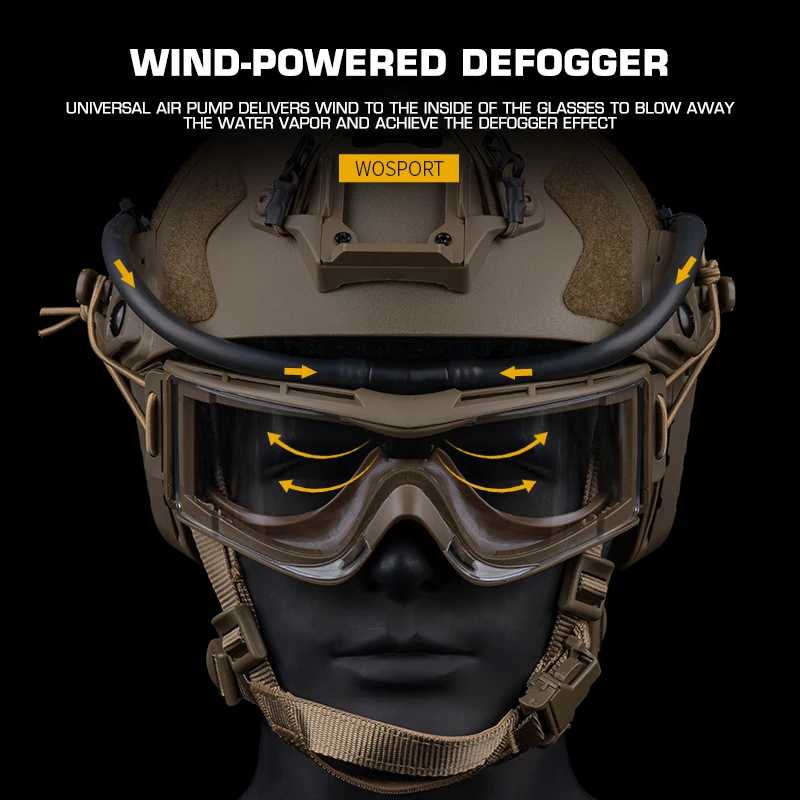 Gafas tácticas desempañador ventilador antiniebla Kit para tiro Airsoft Motocross montañismo gafas de protección máscara de esquí - imagen 4