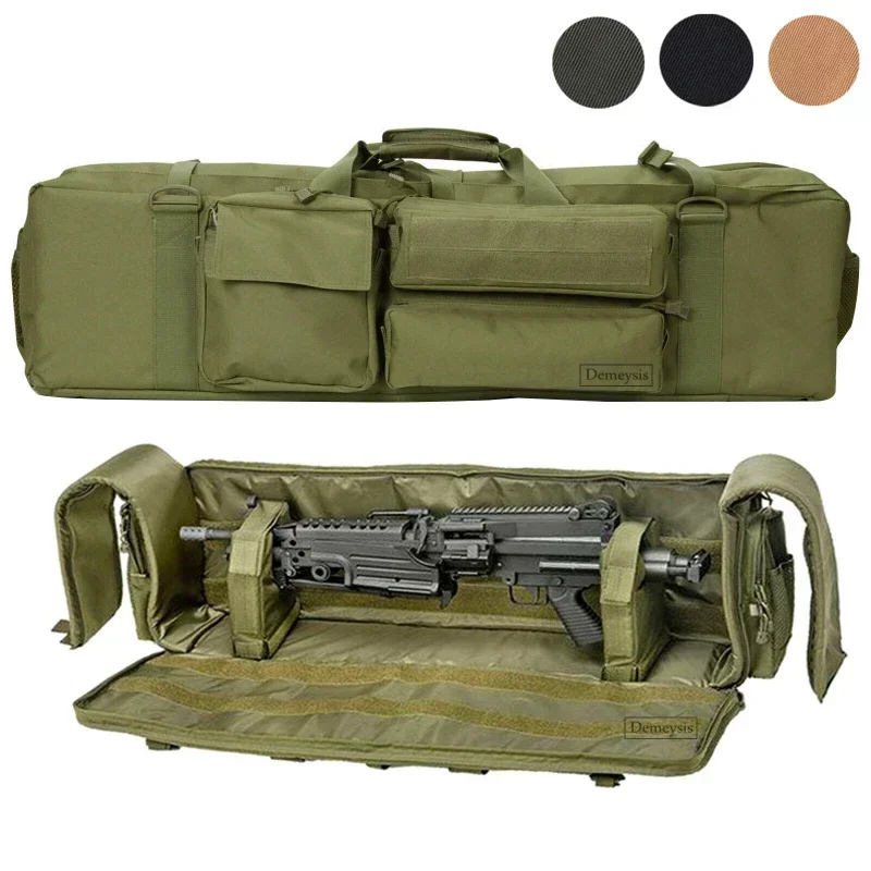 Bolsas para Rifles M249, Estuche de transporte para pistola de caza y tiro al aire libre, bolsa táctica CS para Rifles dobles, Paintball con correa de hombro portátil - imagen 3