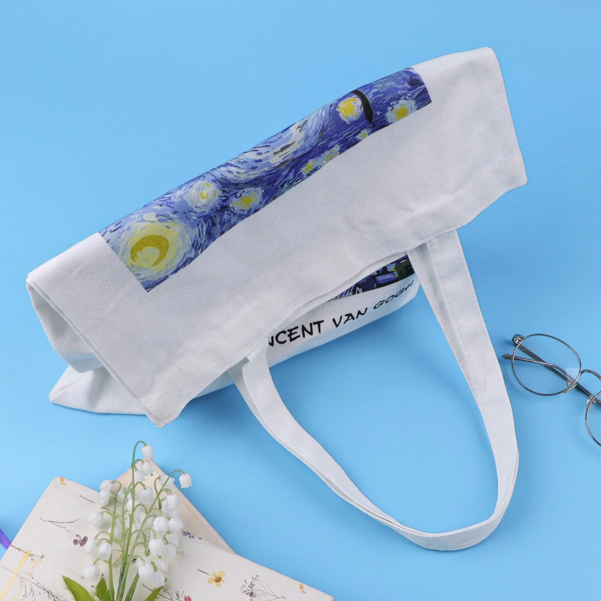 Bolso de lona de noche estrellada de Van Gogh, bolso de mano plegable, organizador de almacenamiento portátil, bolso de compras para mujer, bolso de hombro escolar - imagen 2