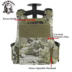 Chaleco táctico VCU, placa cortada con láser ligera, hebilla de liberación rápida, portador de placa de caza con bolsa para revistas 556 762