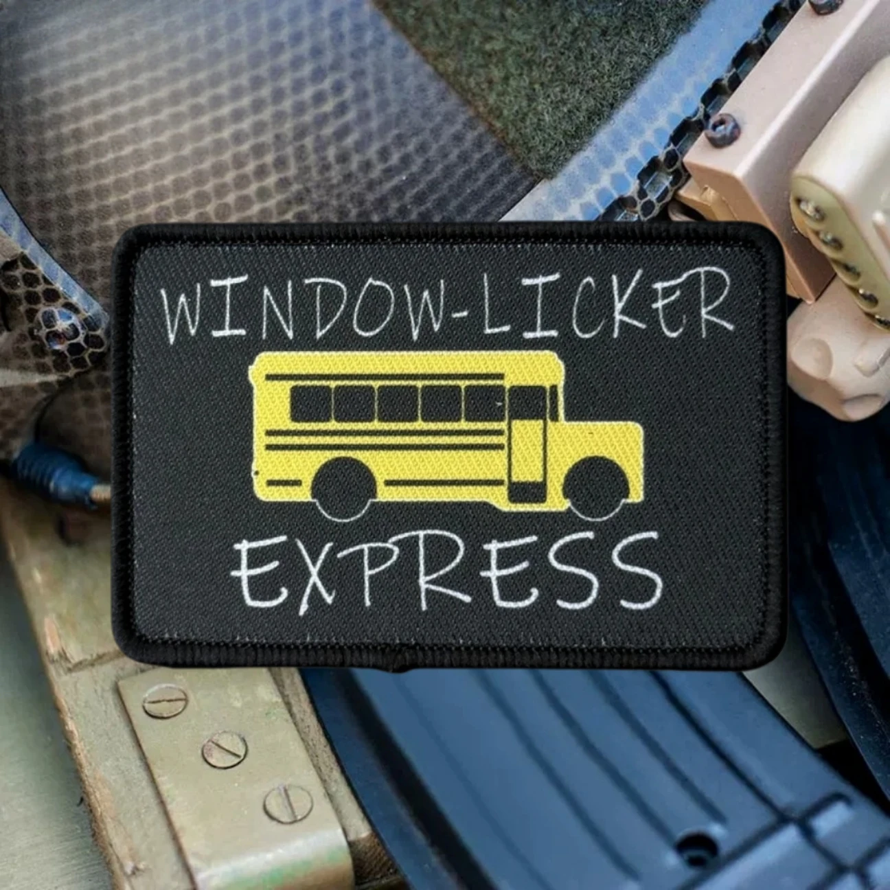 Parche táctico de moral Express para lamer ventanas, equipo militar para exteriores, pegatina para mochila, parches impresos con gancho y bucle para ropa - imagen 4