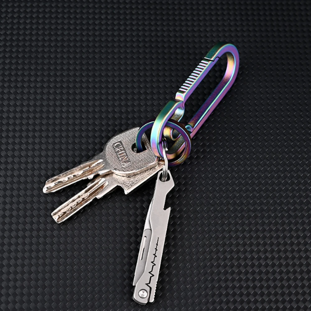 Cuchillo plegable EDC con abridor de botellas titanio, camping - imagen 5