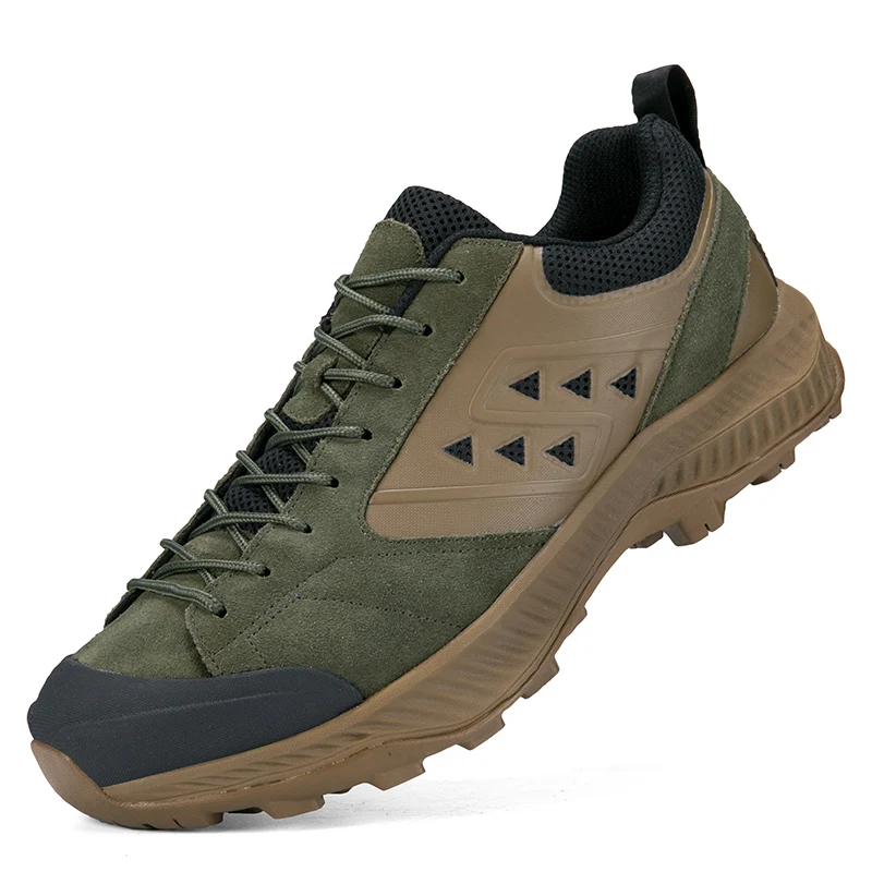 HIKEUP-Zapatillas deportivas de cuero para hombre y mujer, zapatos de Trekking, senderismo, escalada, diseñador de lujo, talla grande - imagen 3