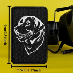 Labrador Retriever parche bordado táctico con gancho y bucle