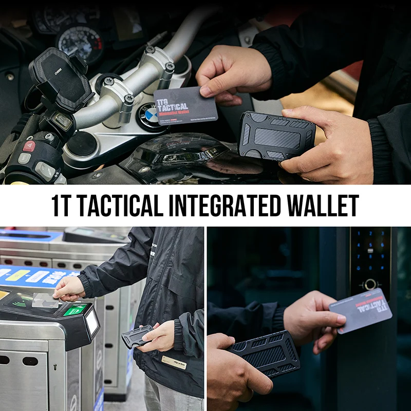 Cartera ONETIGRIS para hombre, tarjetero para exteriores, práctico táctico Magsafe de aluminio, Mini billetera mágica inteligente con capacidad para hasta 15 tarjetas-01 - imagen 5