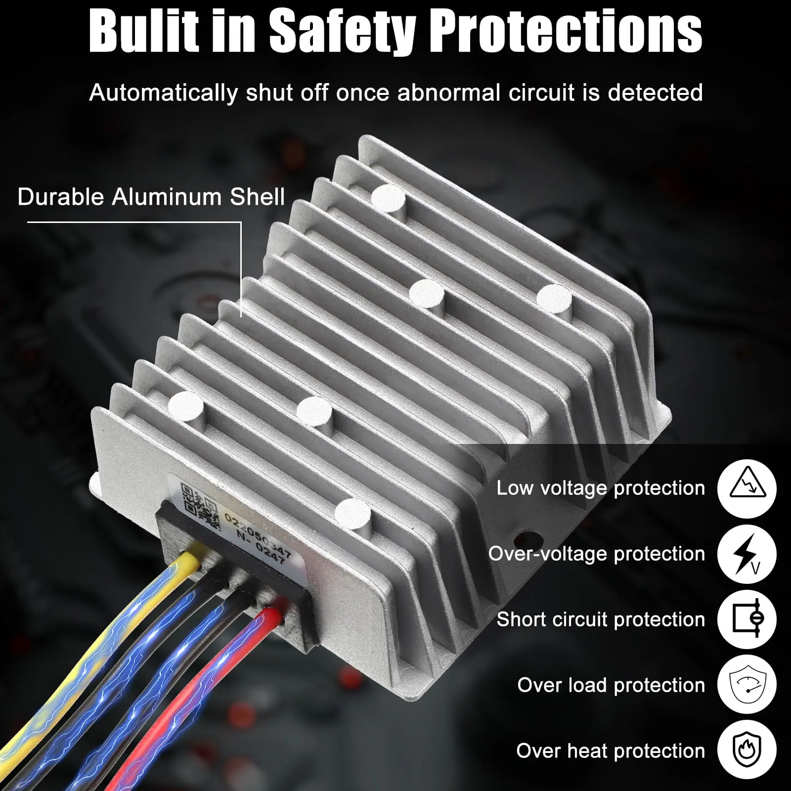Convertidor Buck 1/2pcs18V/20V Compatible con adaptador de batería de ruedas DeWalt 20V DC 12V 20A 240W batería reguladora de convertidor Buck - imagen 3