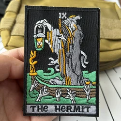 Parches tácticos de la moral del ermitaño, pegatinas de mochila con bordado de gancho y bucle, insignia militar, brazalete