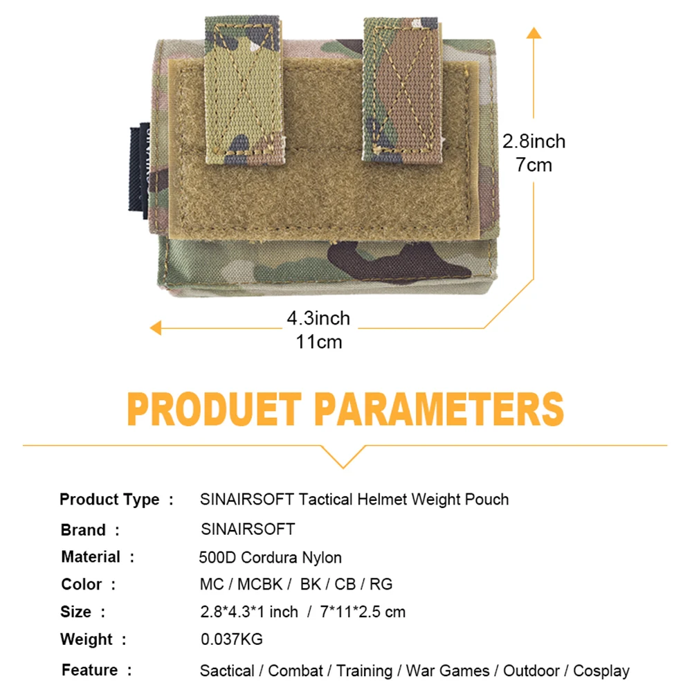 SINAIRSOFT-bolsa táctica rápida para casco, bolsa trasera extraíble, batería de contrapeso NVG, accesorios de ropa - imagen 3