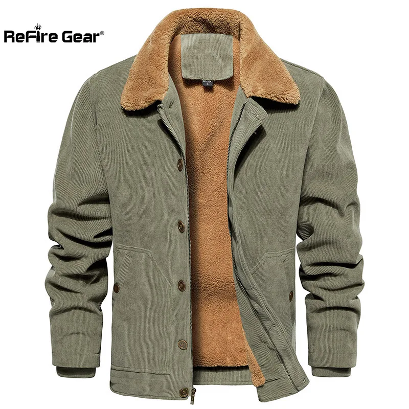 Chaqueta camionero de pana con forro sherpa – Abrigo informal hombre - imagen 3