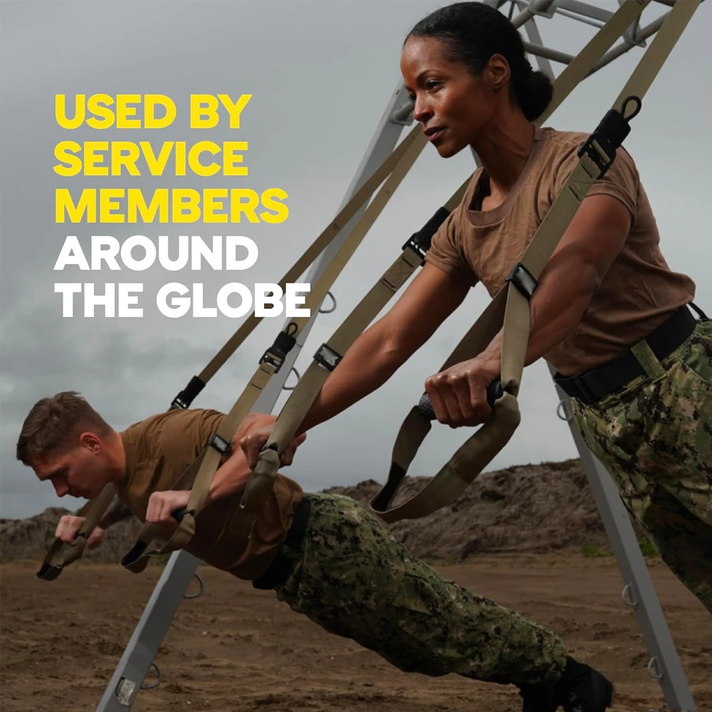 Entrenador de suspensión de gimnasio táctico, Kit de gimnasio en casa, entrenamiento físico diseñado para veteranos militares, sistema de gimnasio en casa con correa de ejercicio - imagen 4
