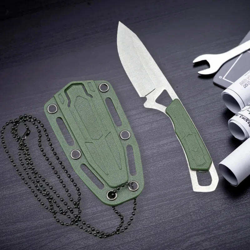 Cuchillo EDC para acampar y exterior, cuello recto multifunción - imagen 2