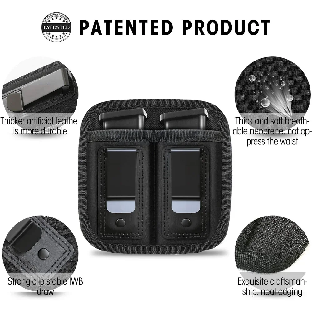 Funda de nailon para revista, funda para pistola de 9mm, funda de transporte oculta con Clip Glock 19 21 92, bolsa para pistola Mag - imagen 3