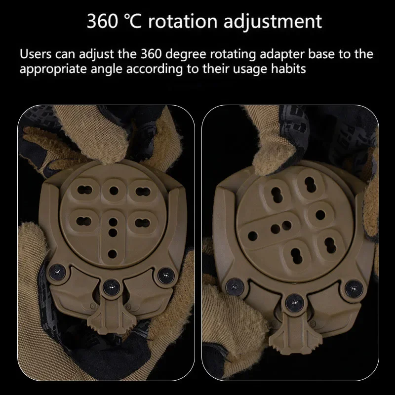 Kit de desconexión rápida Molle, adaptador de Base de plataforma con ángulos de 360 grados para caza, Paintball Airsoft - imagen 4