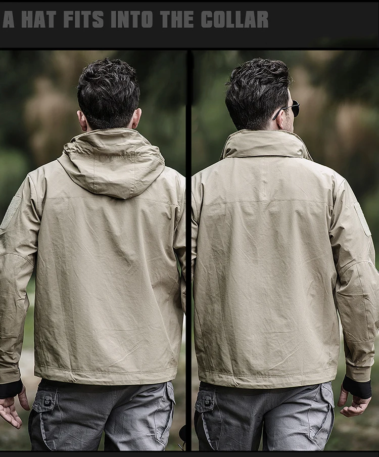 Un hombre con una chaqueta tostada y pantalones grises