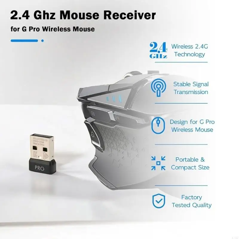 Receptor ratón USB para g prolightpeed mouse instalación rápida durabilidad construcción transmisión señal estable k1kf - imagen 3