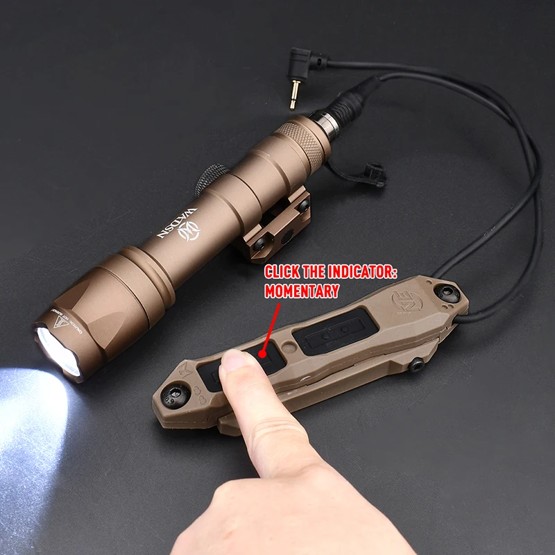 WADSN-Juego de linterna LED de Metal M300A Scout Light M600C, M300, interruptor de presión Dual, compatible con m-lok Keymod, Riel de 20MM - imagen 3