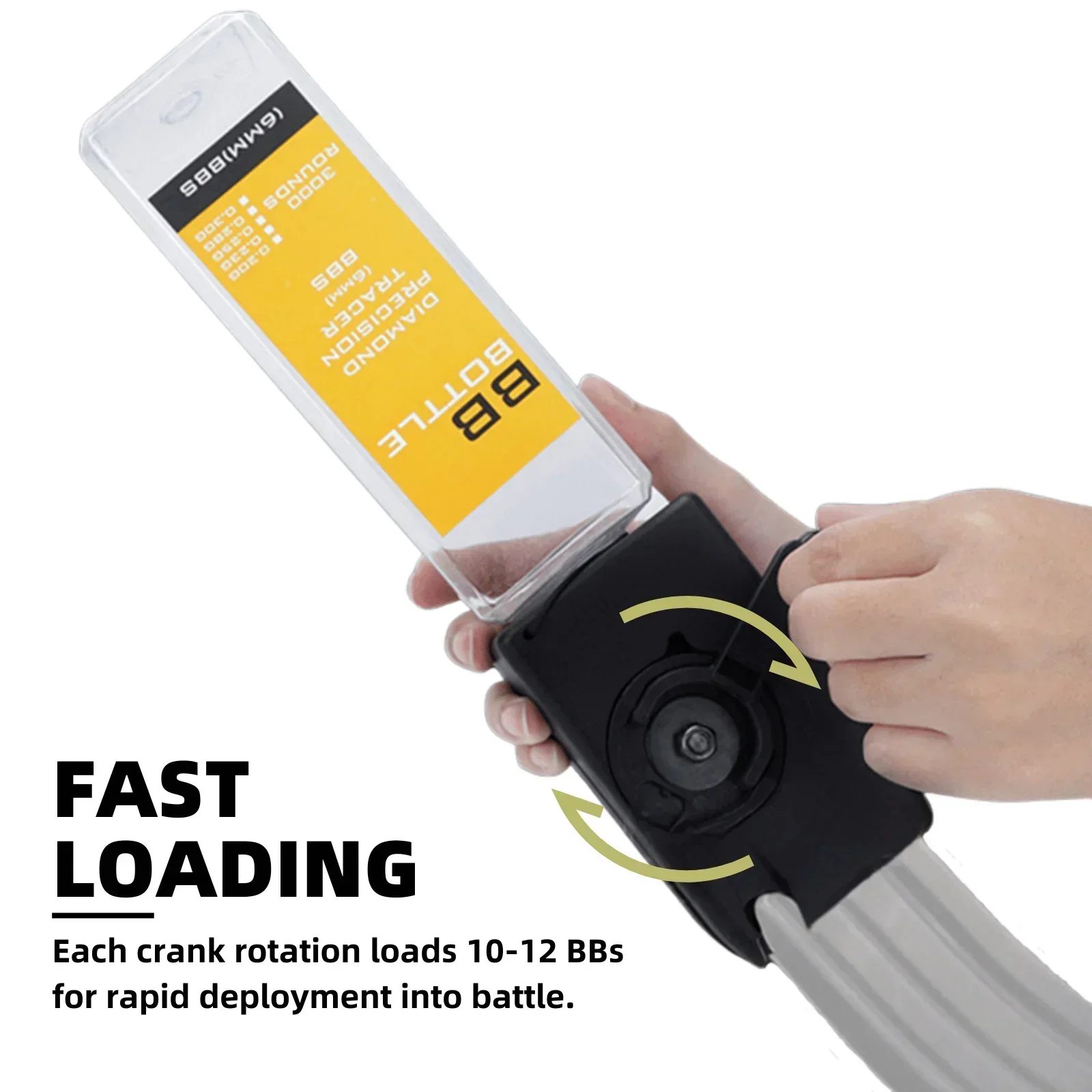 Cargador rápido Airsoft M4 BB, botella de almacenamiento con manivela manual de 3000 rondas, cargador rápido, convertidor BB de gran capacidad, accesorios de Paintball - imagen 3