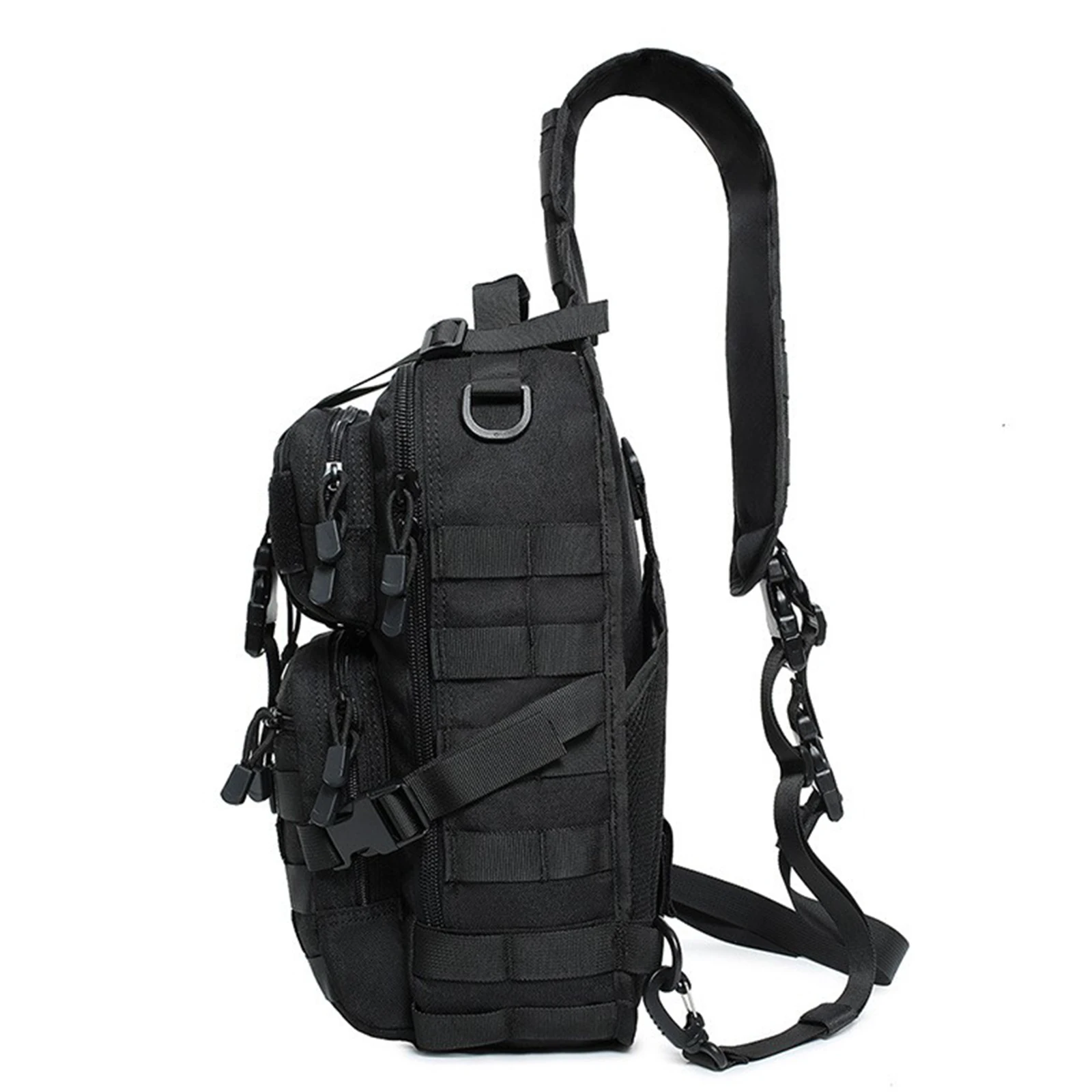 Bolsa bandolera deportiva con cremallera de Color sólido Unisex, bolsa de fotografía de nailon impermeable multifuncional, mochila deportiva para exteriores - imagen 5