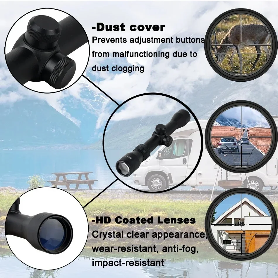 Mira telescópica óptica táctica 3-9x32, retícula de Crosshair para tiro al aire libre, mira de tiro de largo alcance para Airsoft, compatible con montaje en riel de 11MM/20MM - imagen 2