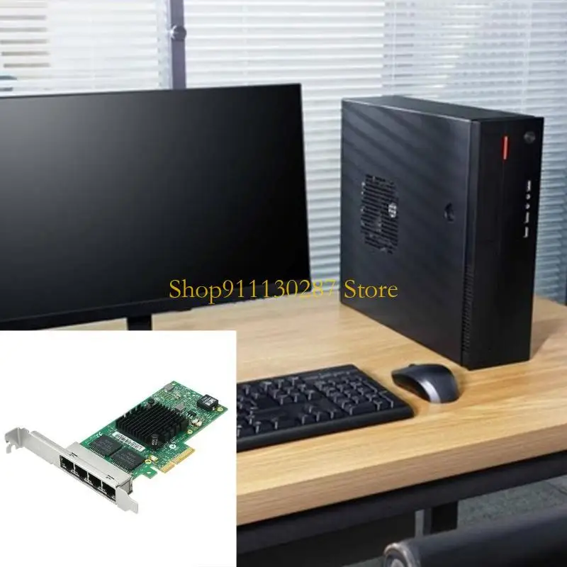 J1HC 4 puerto RJ45 Tarjeta red PCI Express para I350 Chip PCI-E Server Gigabit Ethernet Nic 10/100/1000Mbps I350T4 - imagen 2