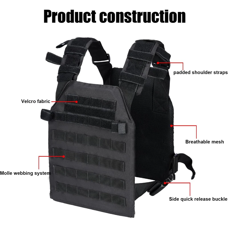 LQARMY Chaleco ponderado para hombres y mujeres Chalecos de peso Entrenamiento de fuerza y resistencia ajustable Fitness Correr táctico - imagen 4