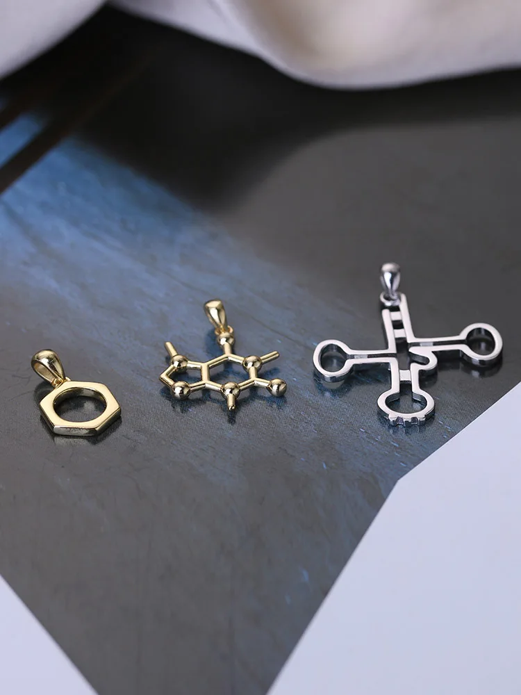 Colgante de plata de ley S925 para estudiantes de ciencia, colgante individual con personalidad, molecular química, transferencia de RNA, diseño creativo de nicho - imagen 3
