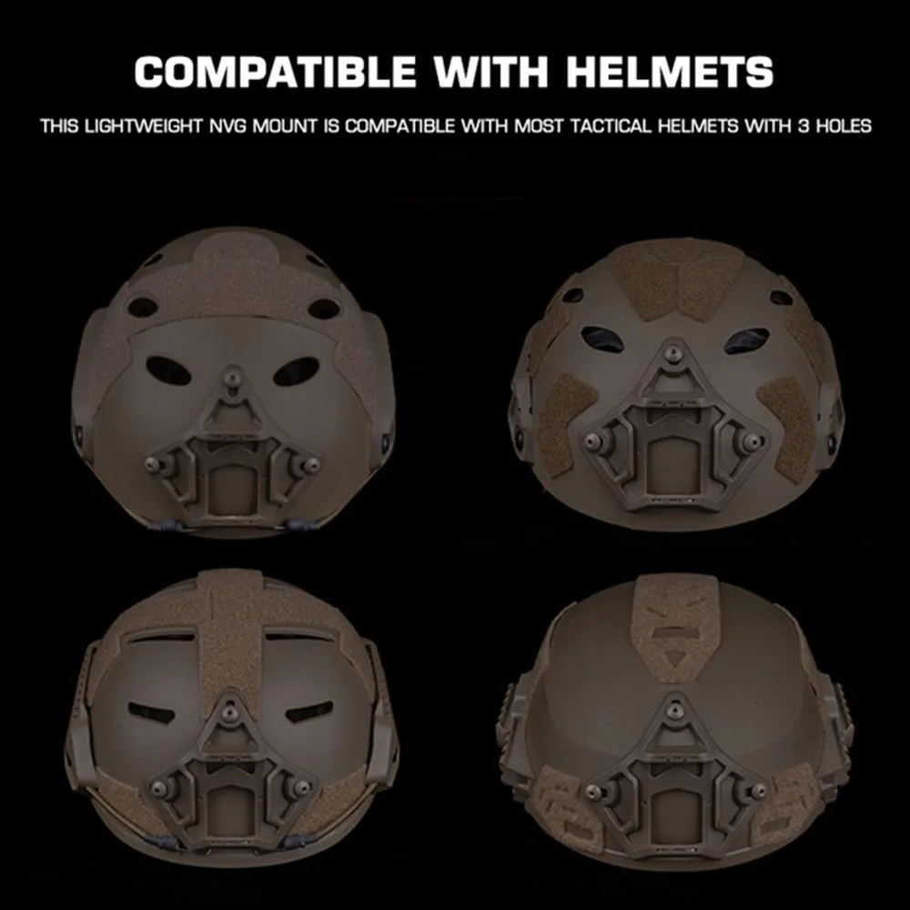 Accesorios de montaje NVG ligeros, soporte táctico rápido para casco (3 agujeros) para dispositivo de visión nocturna - imagen 4