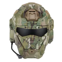 W casco de asalto II militar con protección facial y comunicación