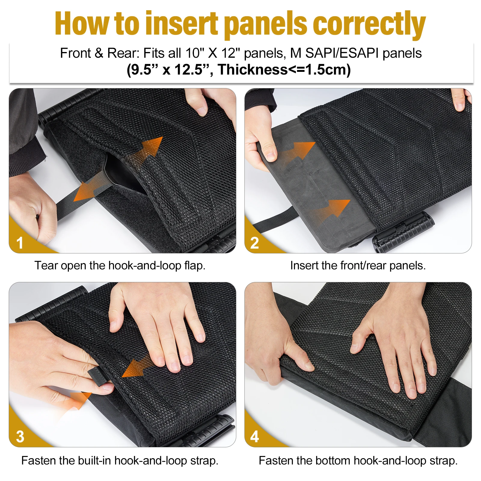 ONETIGRIS FYR chaleco táctico 500D Nylon chaleco ajustable de liberación rápida para chaleco de caza extraíble MOLLE multifunción de 32-45 pulgadas - imagen 4