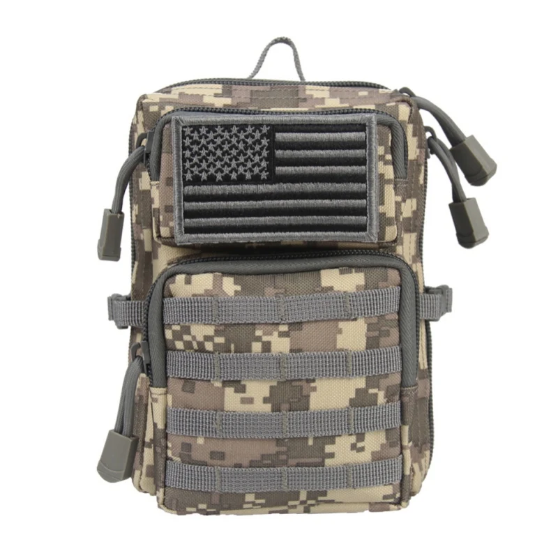 Bolsa EDC para deportes al aire libre para hombres y mujeres, bolsa de soporte para teléfono, mochila de sistema MOLLE para acampar, senderismo, impermeable, bolsa de cintura utilitaria - imagen 4