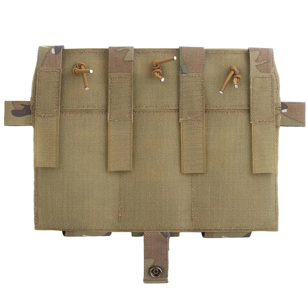 Portador de placa de chaleco táctico, bolsa con solapa frontal elástica M4 AR 556, bolsa Triple Mag MOLLE Airsoft, accesorio de equipo de caza - imagen 5