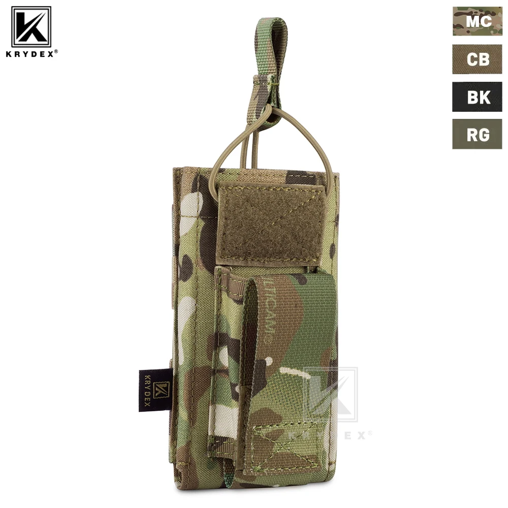 KRYDEX Bolsa táctica Mag con tapa abierta única 5,56.223 Bolsa para revistas de 9 mm Funda MOLLE / PALS