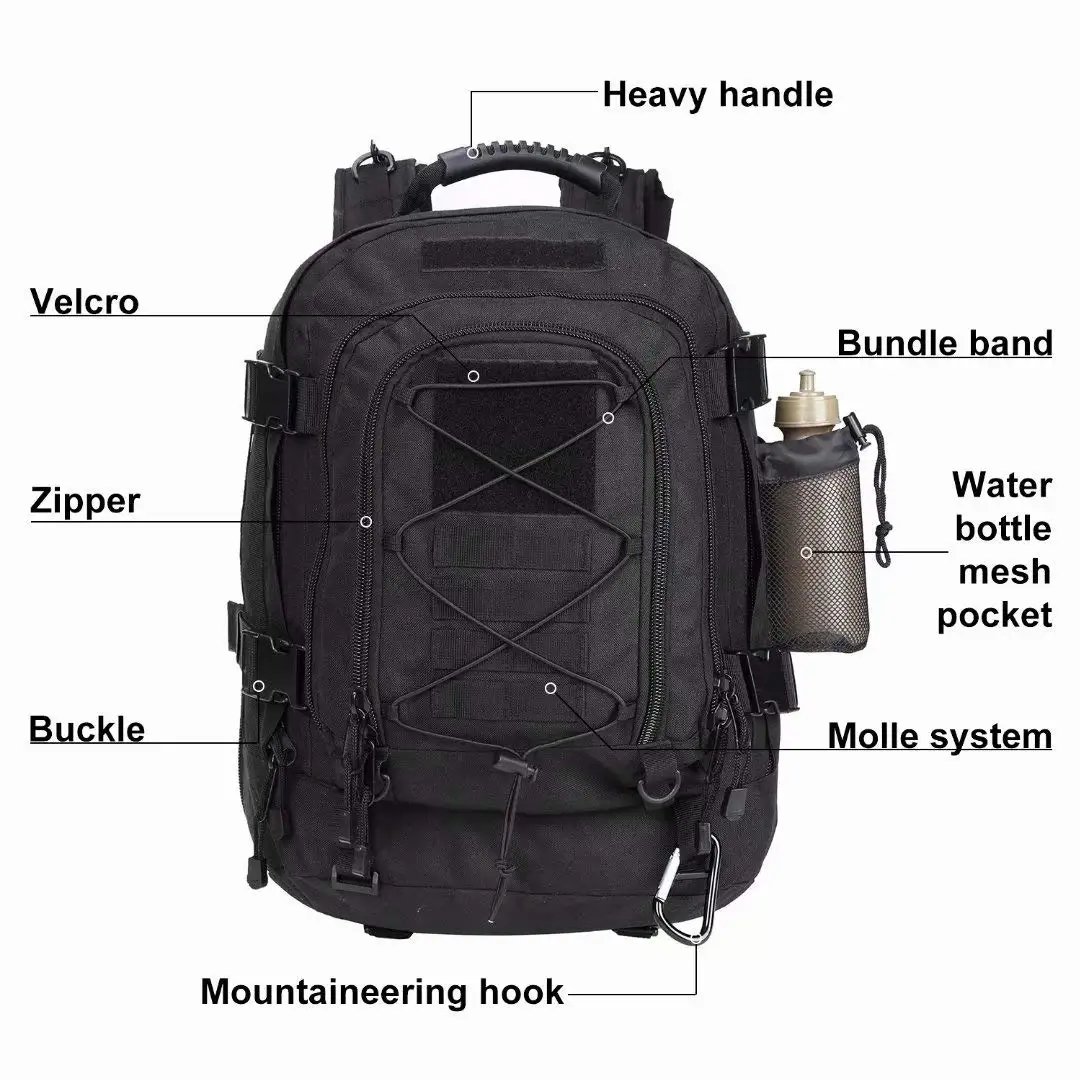 Mochila táctica MOLLE gran capacidad ripstop para caza y trekking - imagen 4