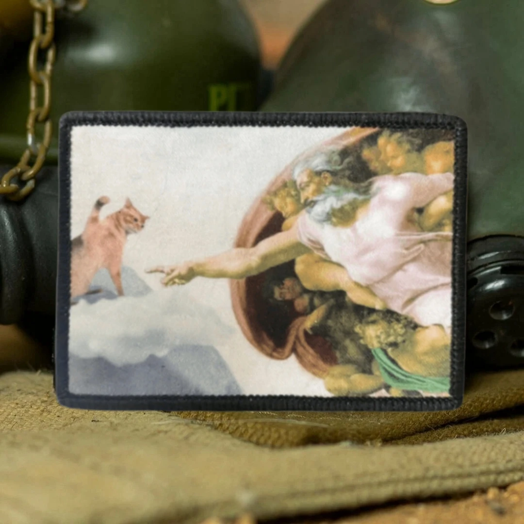 Parche táctico moral "¿Quién no puedo gatos van al cielo", brazalete militar, parches de gancho y bucle impresos para ropa, pegatina para mochila - imagen 5