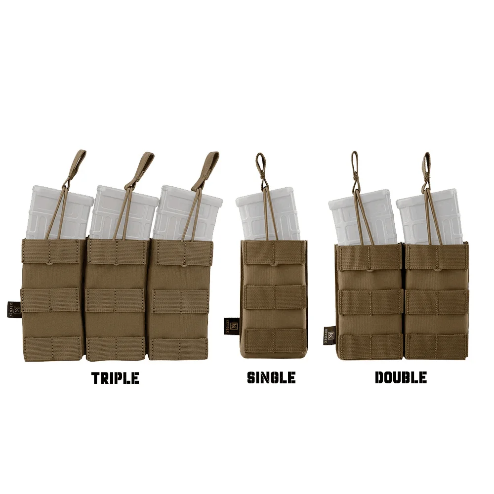 KRYDEX-bolsa táctica para revistas, soporte de correa MOLLE abierto individual/doble/Triple, bolsa Mag para accesorios de caza M4 M16 de 5,56mm - imagen 5