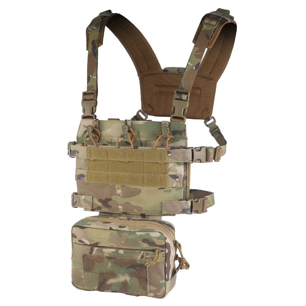 Plataforma de pecho táctica de asalto serie R, hebilla de liberación rápida de 6 Mag, Compatible con MOLLE, compatible con placas de 10x12 para entrenamiento Airsoft - imagen 3
